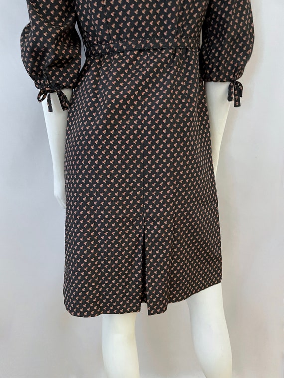 Vintage 50's/60's Black Sleeved, Belted, A Line D… - image 9