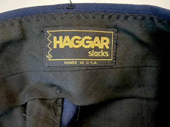 Vintage 80's Haggar Pants, Polyester, Navy Blue, … - image 4