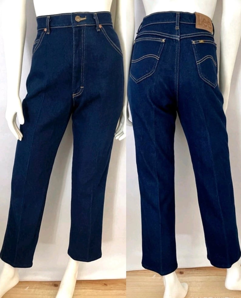 Vintage 80's Lee Riders, Jeans, High Waisted, Dark Wash, Denim M image 1