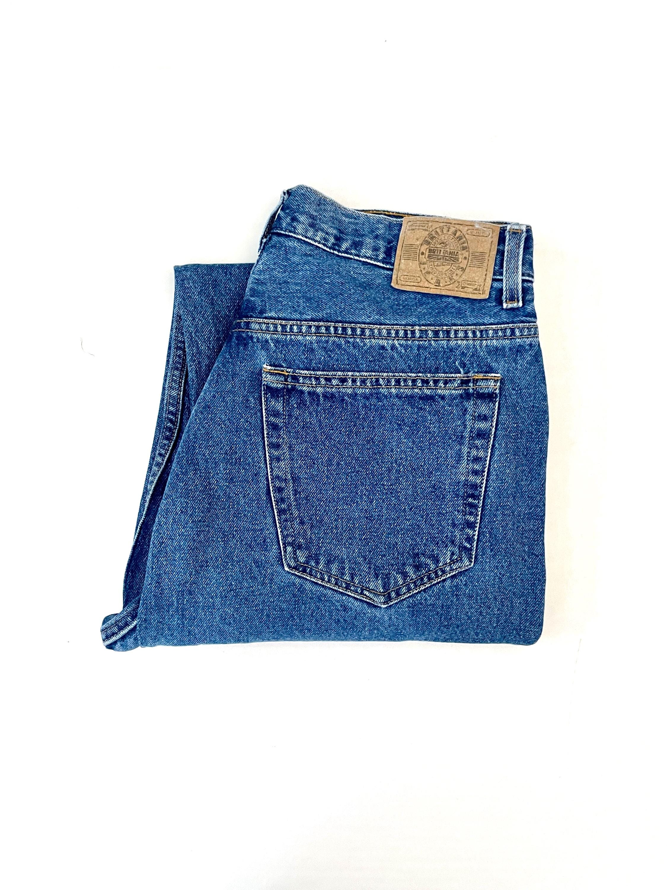 W37/古着 ジーンズ メンズ 90s BRITTANIA ケミカルウォッシュ 