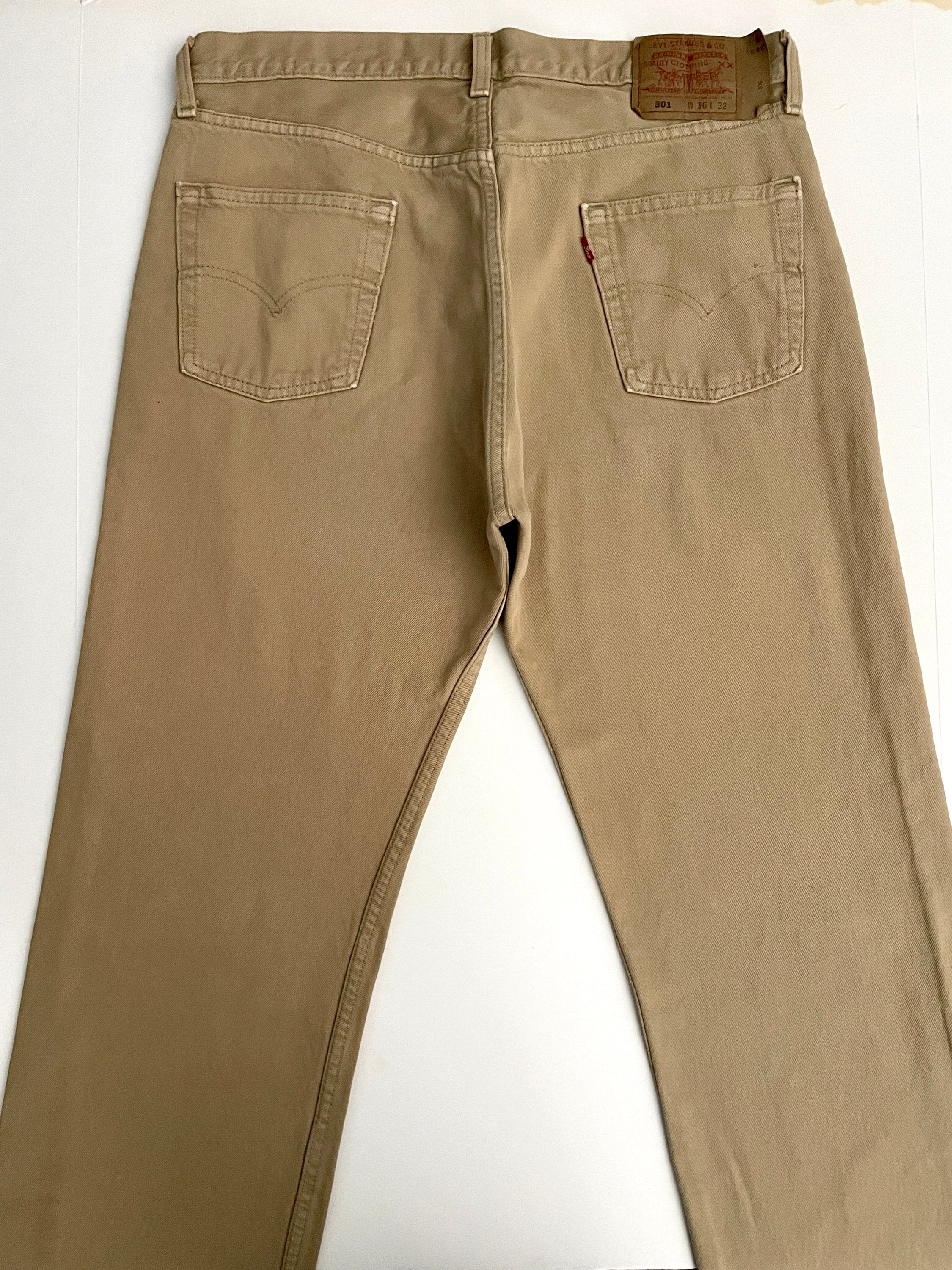 90's Levi's 501 Jeans USA, Tan, Red Tab, Denim (W35) - Etsy