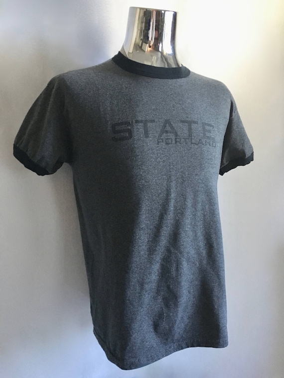 Vintage 90's Portland State, T Shirt, Gray, Short… - image 2