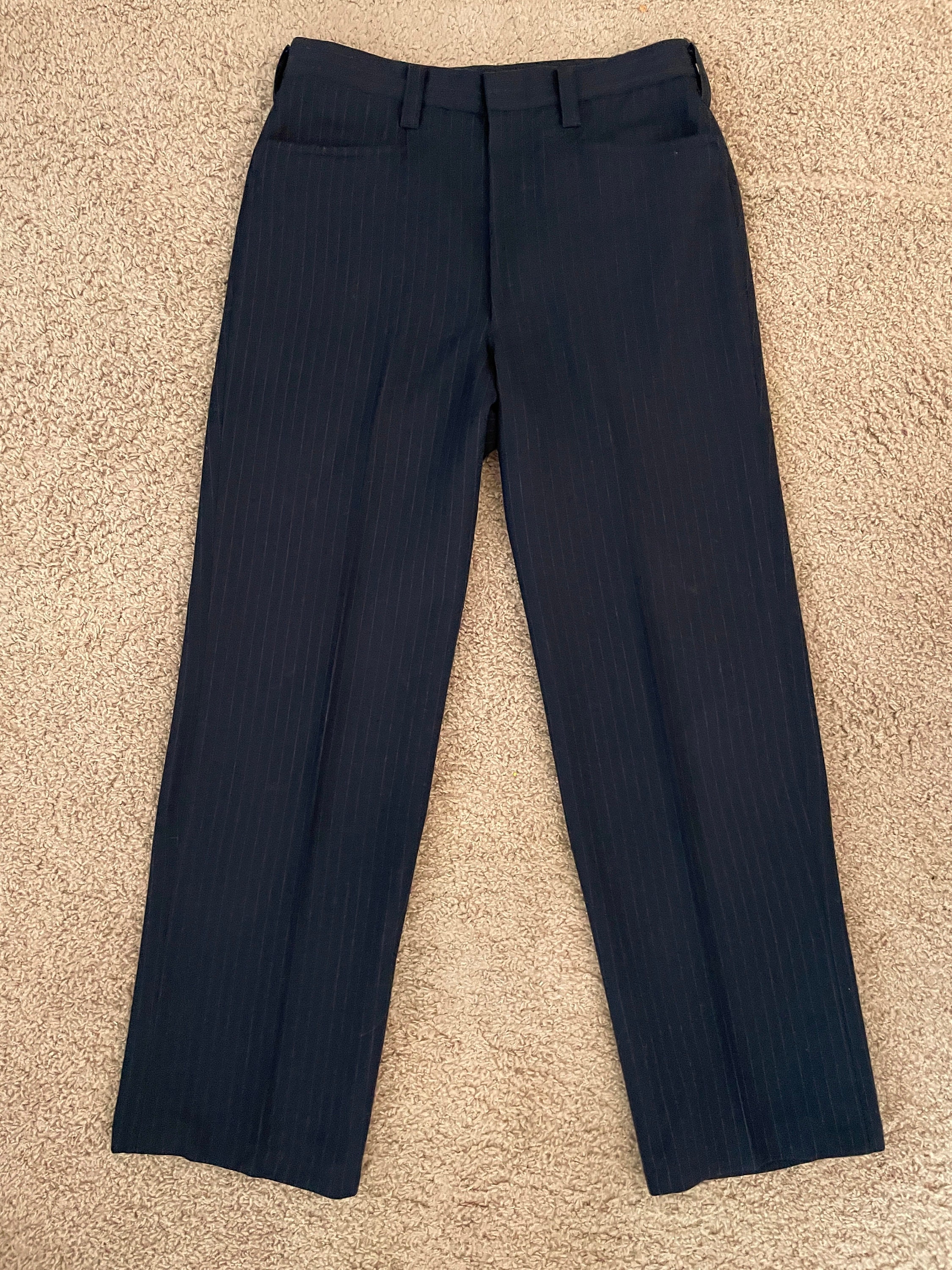 【60s】Vintage Wool Trousers RapidZip Navy Vintage 60s/70s Wool Navy Sailor Uniform Trousers | eBay
