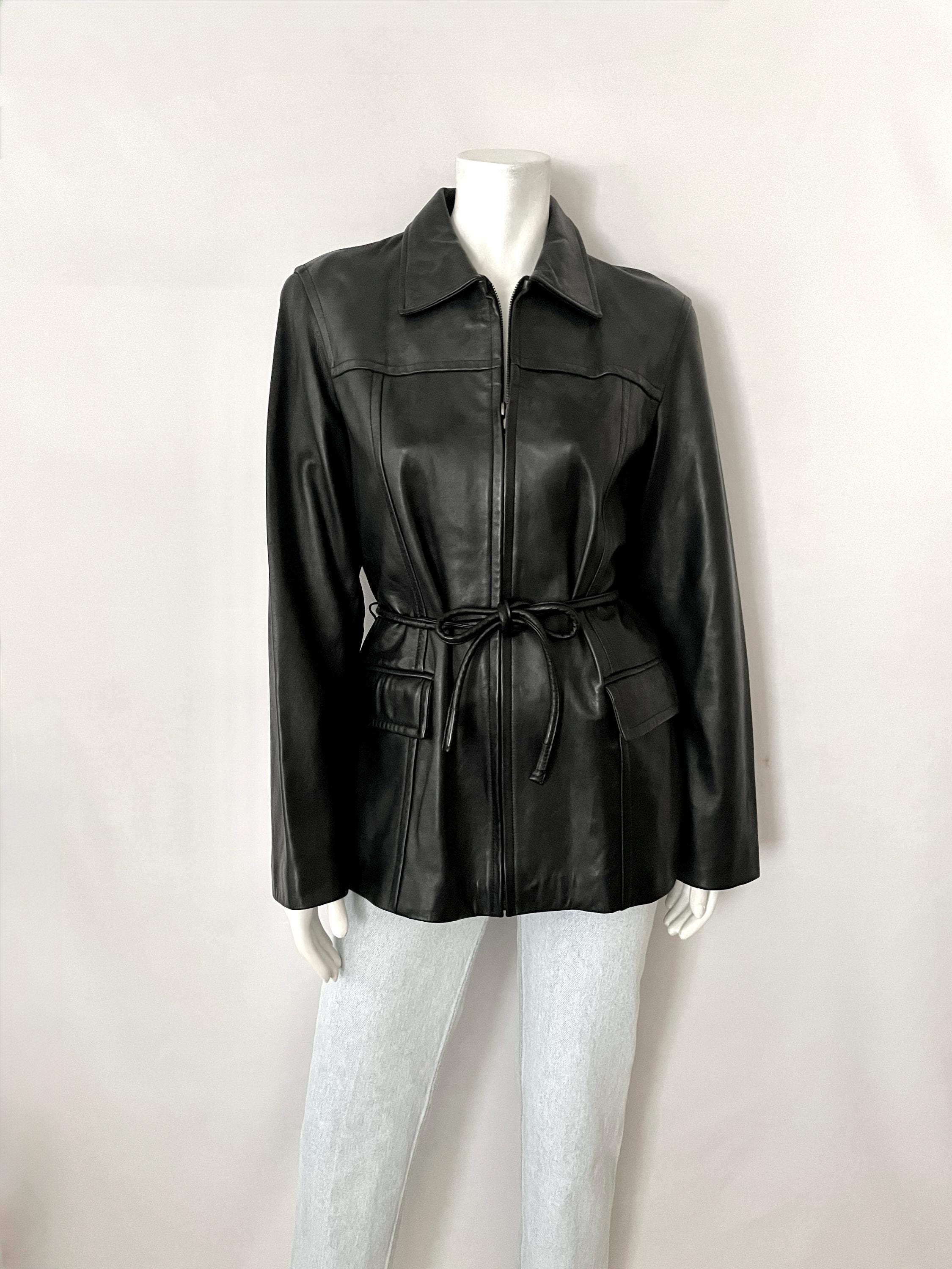Vintage 90's Express, Zip Up, Black, Leather Jacket (L) - Etsy Vintage 90's Express, Zip Up, Black, Leather Jacket (L) - Etsy