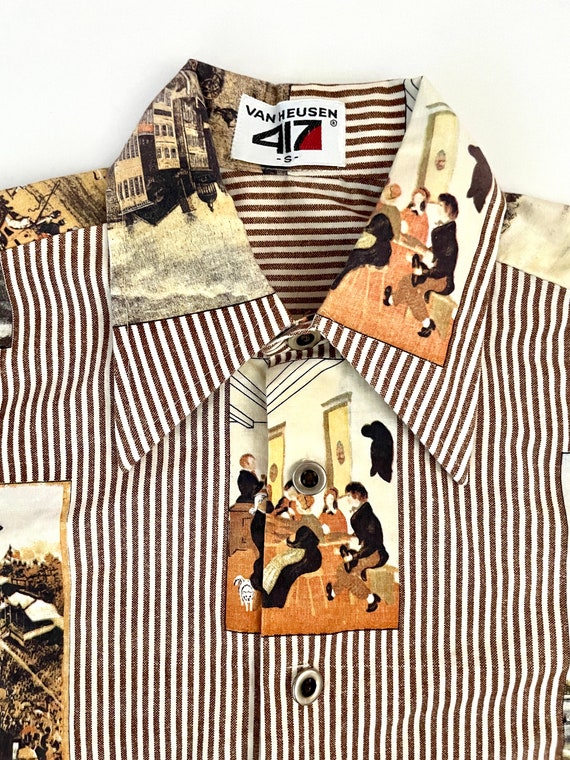 Vintage 70's Van Heusen 417, Brown, Striped, Long… - image 5