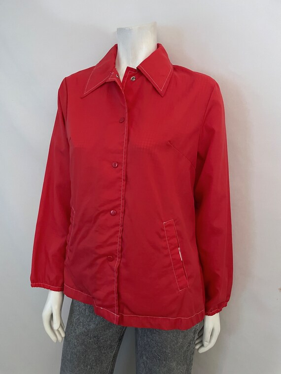 70's Reversible, Red, Checkered, Raincoat (M) - image 7