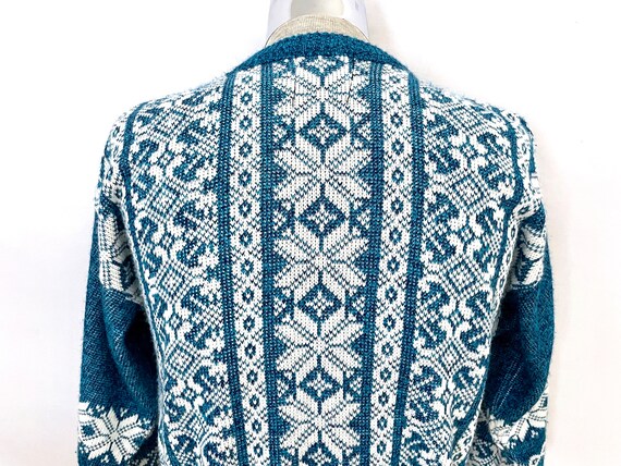 Vintage 80's Le Tigre Sweater Teal Geometric Pull Over - Etsy