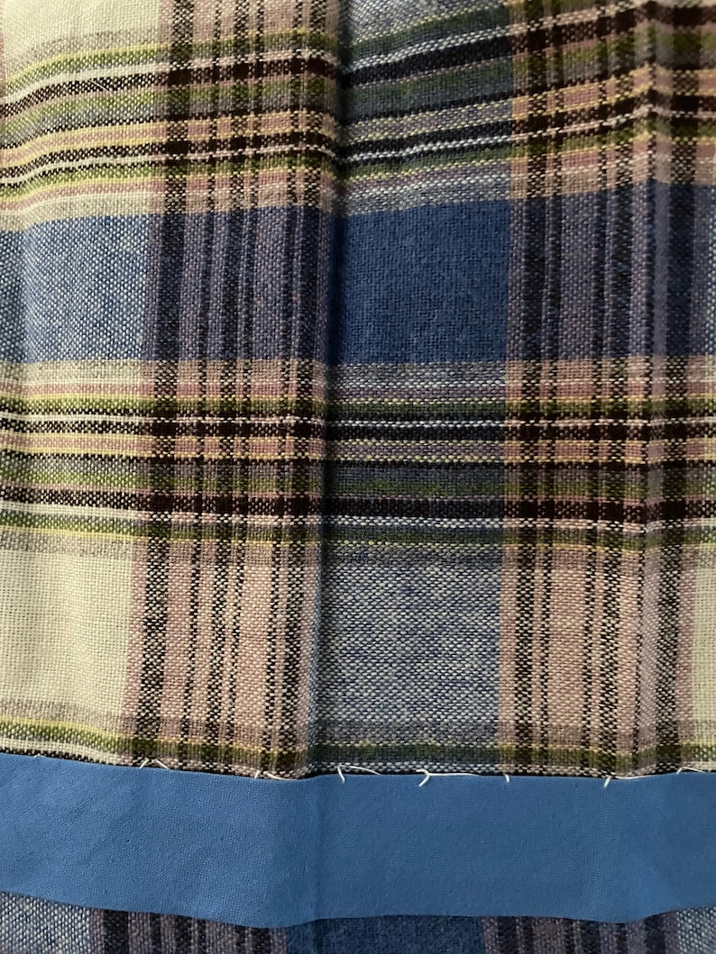 Vintage 70's White Blue Plaid Pleated Wool Blend - Etsy