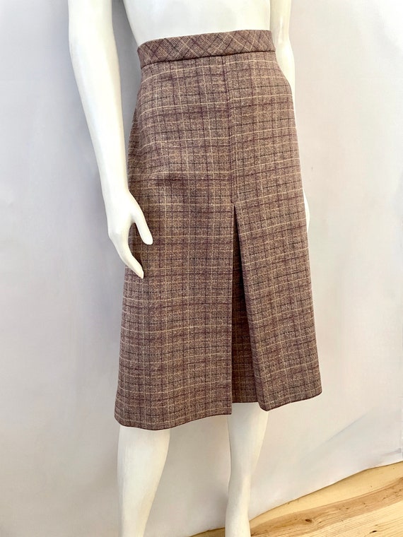 Vintage 70's Jantzen, Purple, Plaid, A Line Skirt… - image 2