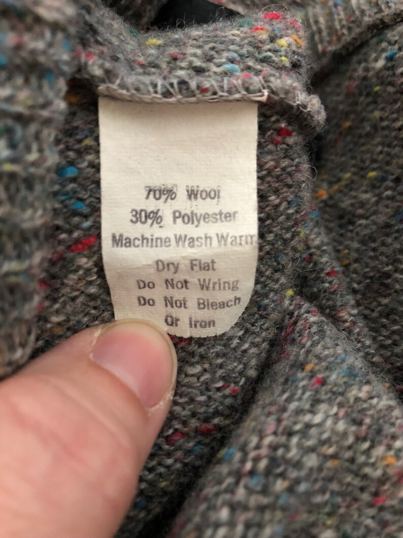 Vintage Men/'s 80/'s Wool Blend Sweater Vest by Royal Knight Gray XL