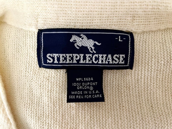 Vintage 80's Steeplechase Cream Cardigan Sweater … - image 4