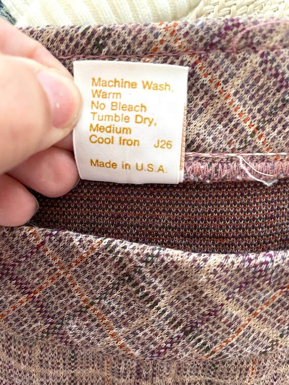 Vintage 70's Jantzen, Purple, Plaid, A Line Skirt… - image 5