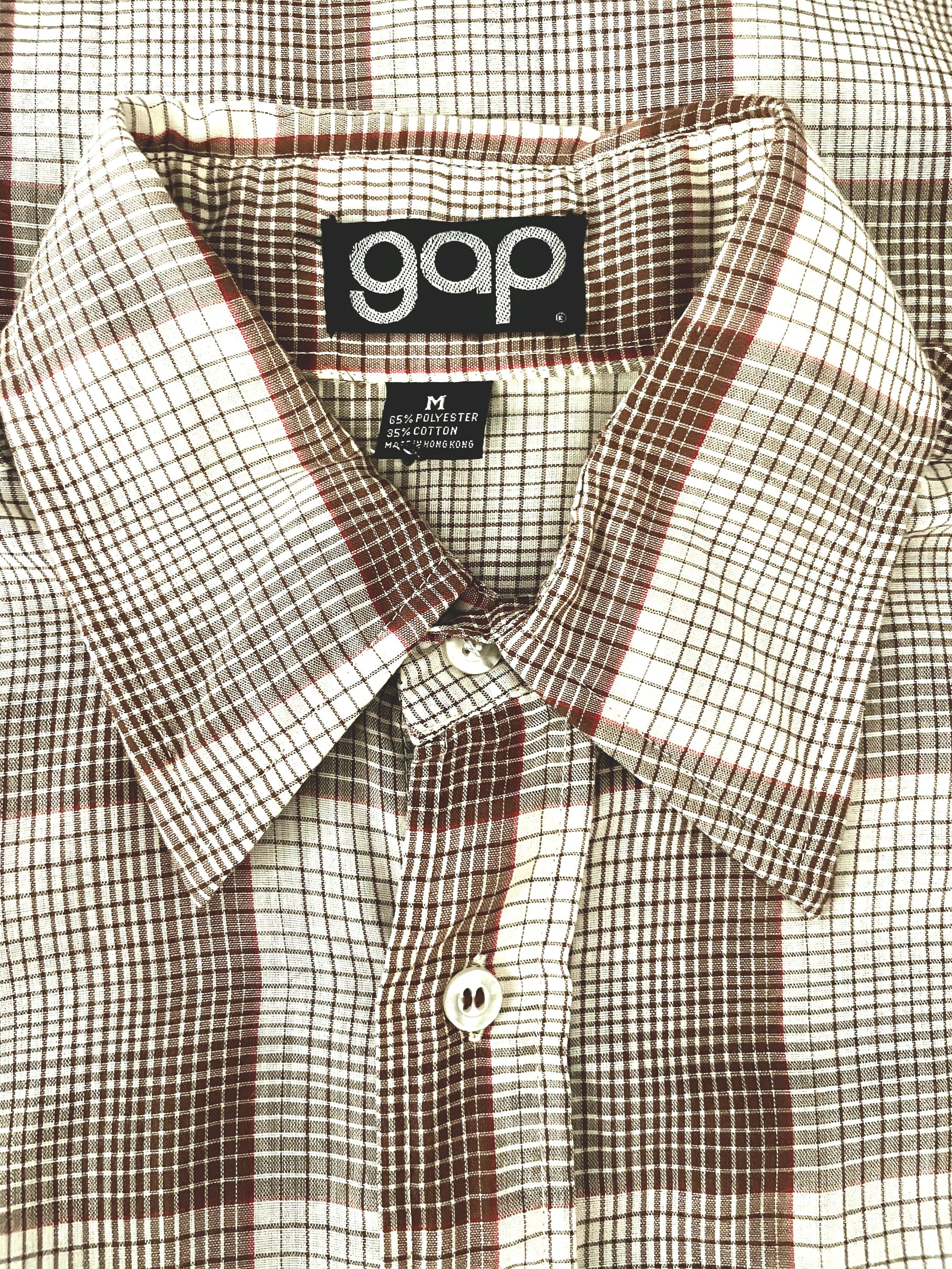 Chemise Homme Vintage Gap Taille 2XL - Bleu, Motif Check, Coton - Occasion Très Bon état