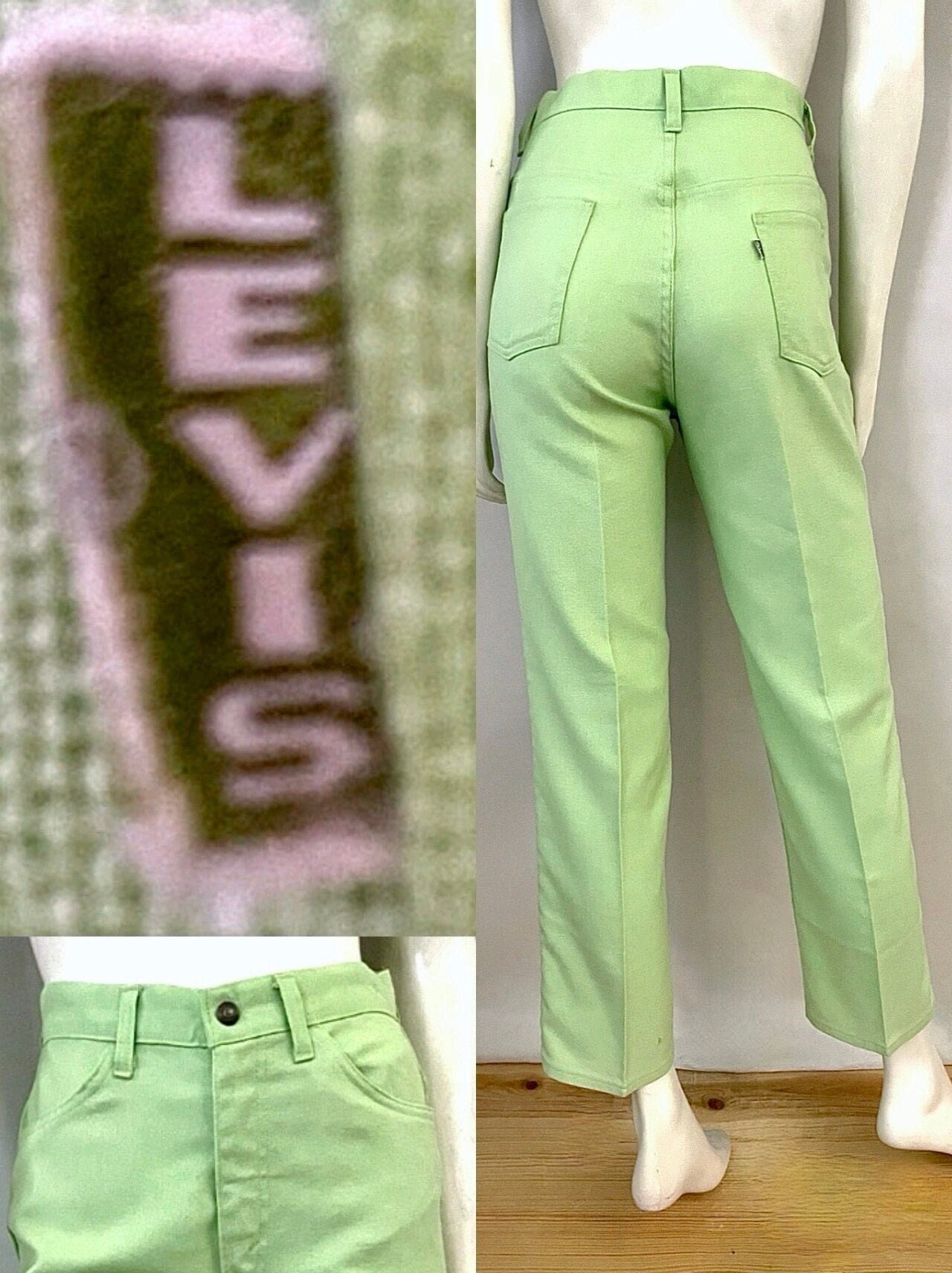 Vintage 60's Big E Levi's for Gal's, Mint Green, Pants (size Vintage 60's Big E Levi's for Gal's, Mint Green, Pants (size