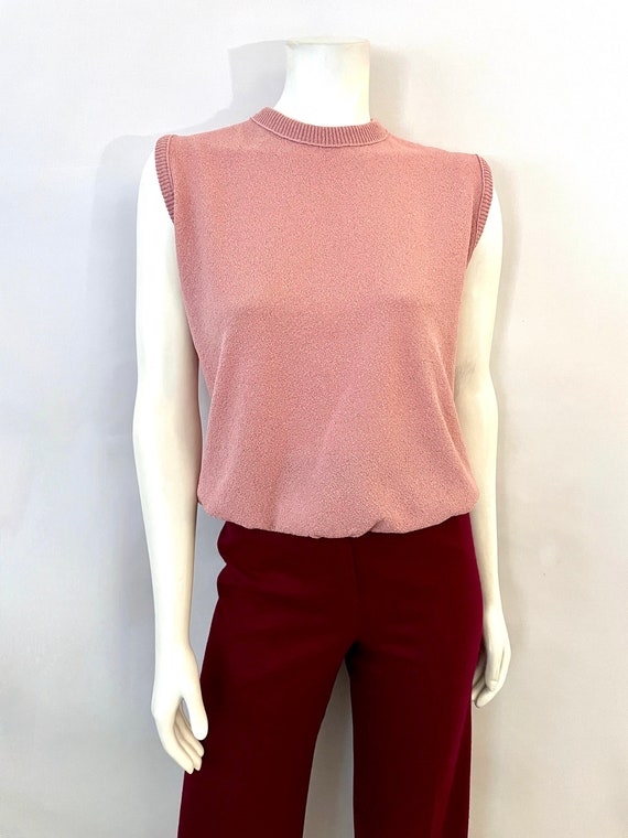 Vintage 70's Mauve Pink Sleeveless Knit Top L/XL - Etsy