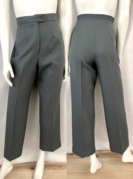 Vintage 70's Gray High Waisted Tapered Leg Pants size 8 