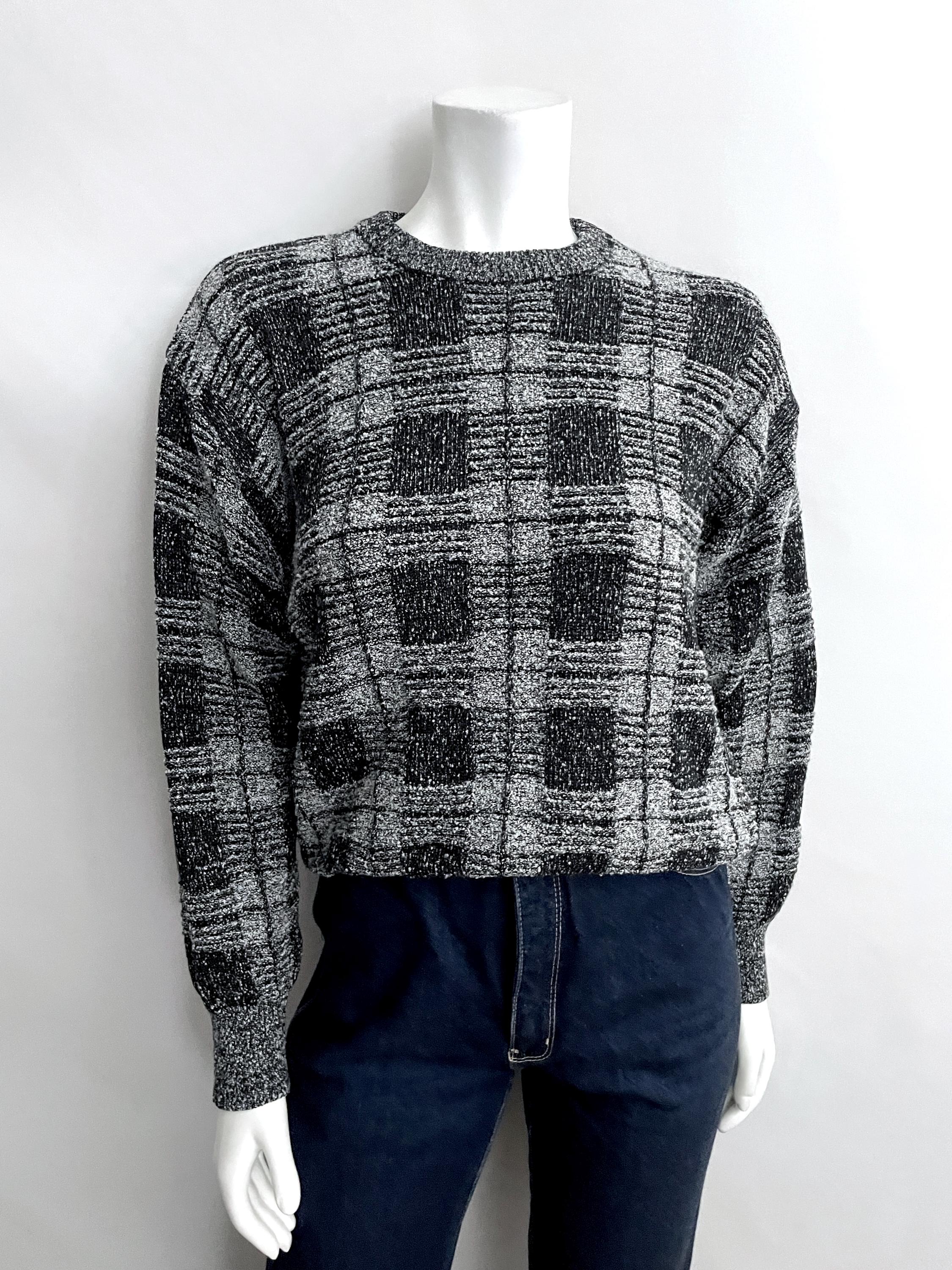 90's Gray, Black Checkered, Sweater (men's S/womens M) - Etsy