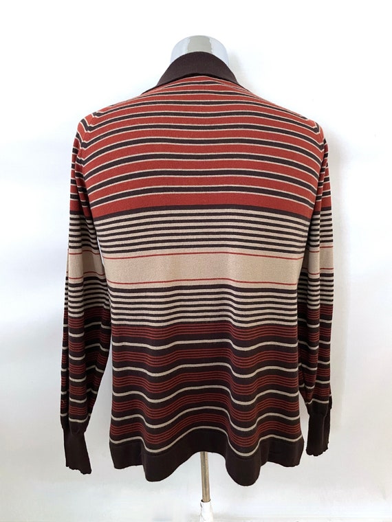 【送料&関税込】Maison KitsunAC Striped Sweater Vintage 70's Brown, Striped, Knit Sweater by Puritan (XL) - Etsy