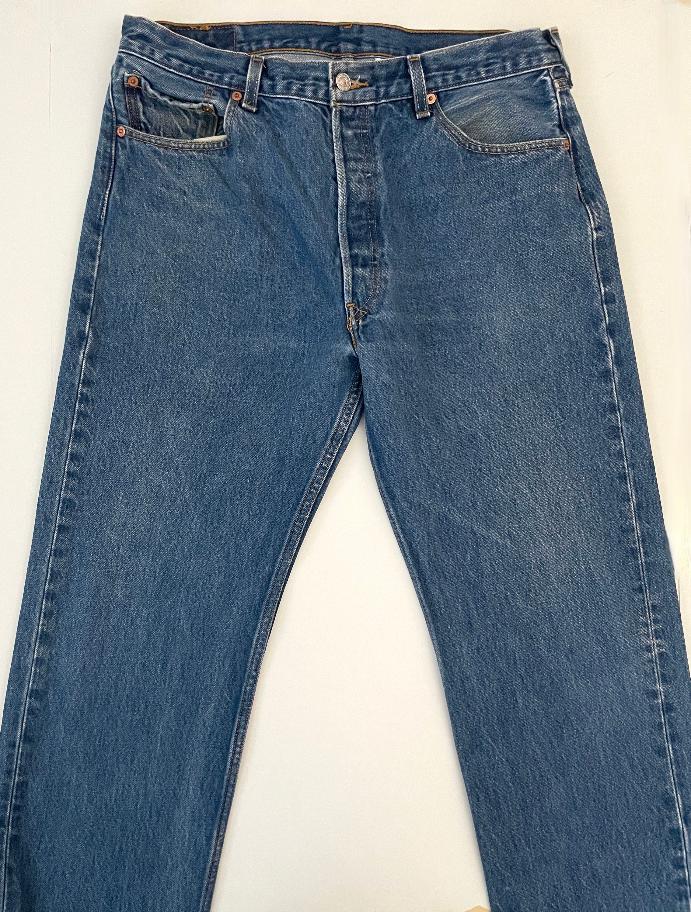Y2K Levi's 501XX, Jeans, Blue, Red Tab, Long, Denim (W34) - Etsy