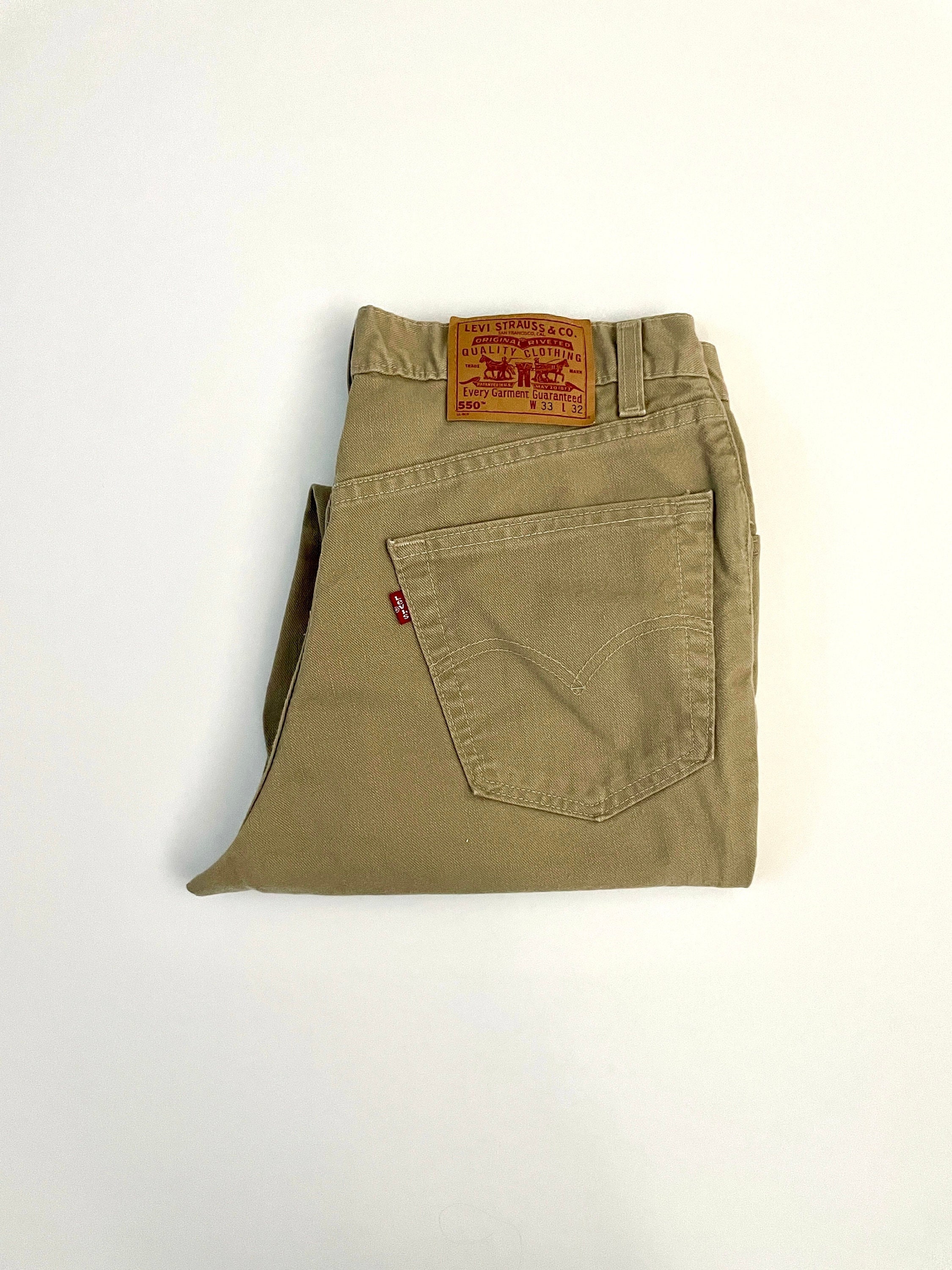 Vintage 90's Levi's 550 USA Jeans, Tan, Tapered Leg (W32) - Etsy Vintage 90's Levi's 550 USA Jeans, Tan, Tapered Leg (W32) - Etsy