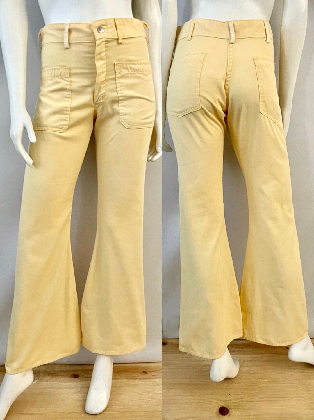 Vintage 70's Seafarer Yellow Bell Bottom Sailor Pant Etsy