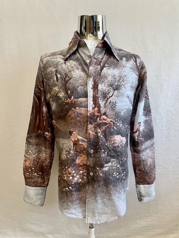 70's Playboy-chemise Et Cie, Polyester, Long Sleeve, Disco Shirt