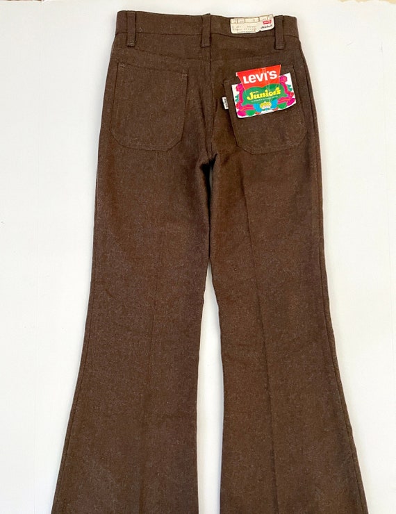 パンツ 70s BrownStripedWool Flareslacks 42TALON 70's Deadstock Big E Levi's, Bell Bottoms, Brown Wool Blend, Pants