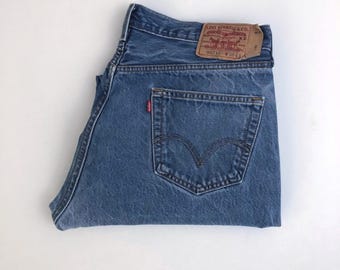 Vintage Y2K Levi&#39;s 501XX Jeans, Red Tab, Denim (W36)