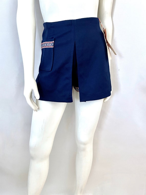 Vintage 70's Deadstock, Navy Blue, High Waisted, … - image 2