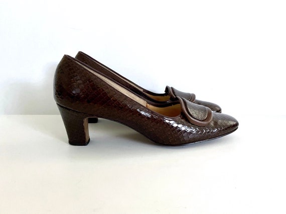Vintage Shoes Women's 60's Mod Brown Snakeskin | Etsy