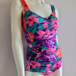 Vintage 80's Floral Swimsuit One Piece by Sandcastle S - Etsy