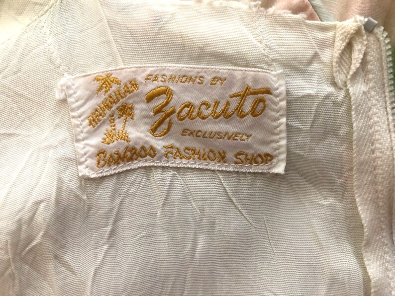 Sleeveless S White Mini Dress Hawaiian Vintage Women/'s 60/'s Zacuto