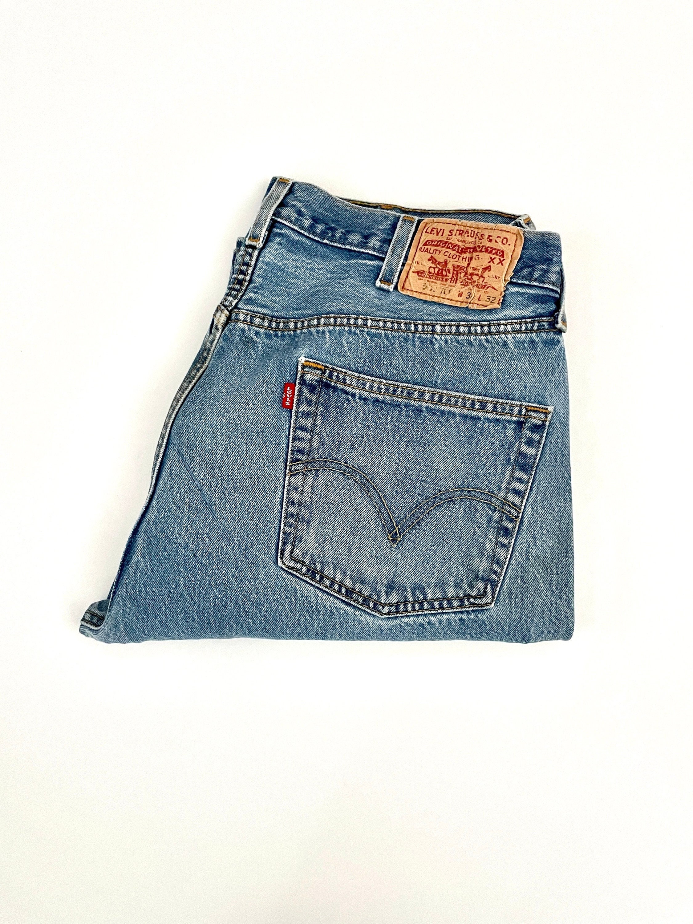 【90s】Levi's 501xx USA製 W35 Vintage 90's Levi's 501XX Jeans, Distressed, Short Denim