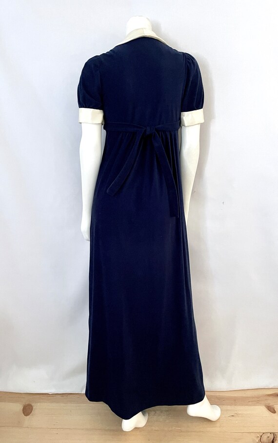 Vintage 60's/70's A Byer Mod Navy Blue Maxi Dress… - image 8