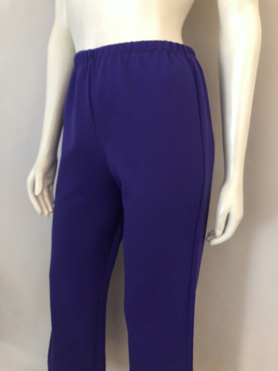 Vintage 70's Purple, High Waisted, Polyester, Fla… - image 7