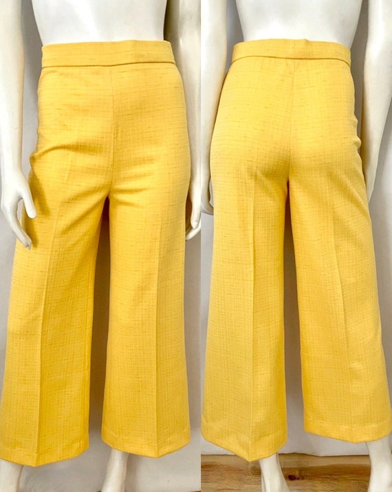 Vintage 70's Yellow, High Waisted, Wide Leg, Pants size 4 -  Canada