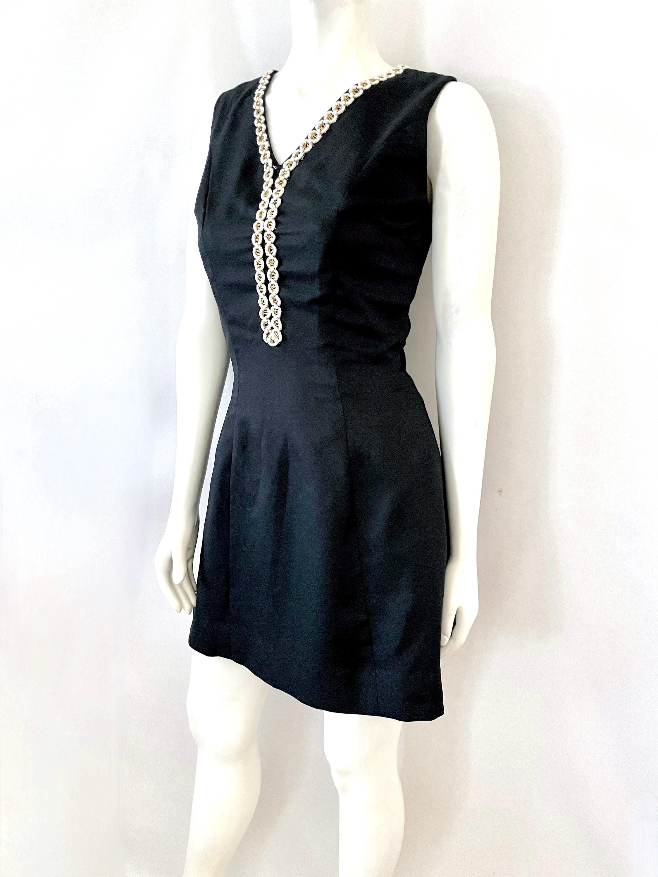 Vintage 60's Mod, Black, Gold, Gogo Dress (S) - Etsy Vintage 60's Mod, Black, Gold, Gogo Dress (S) - Etsy