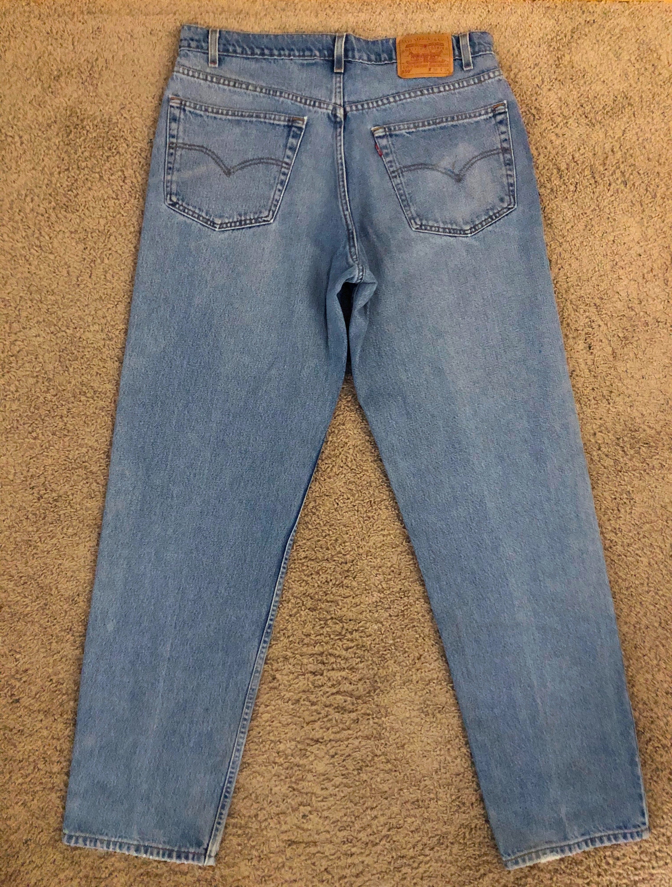 90's Levi's 550 Jeans, Relaxed Fit, Red Tab, Long Denim (W36) - Etsy
