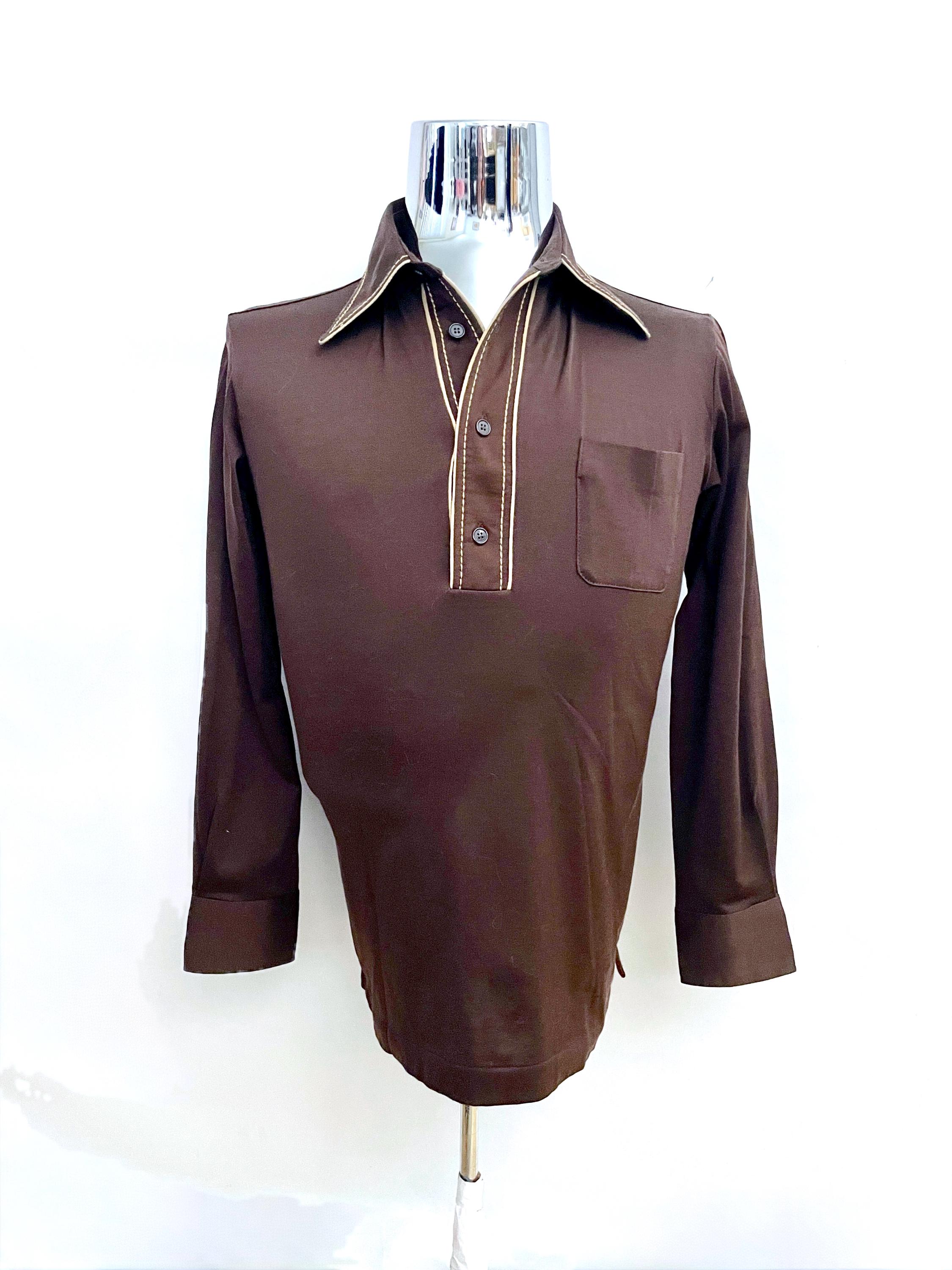 トップス 70s mcgregor design knit polo sullen Vintage 70's Mcgregor, Brown, Long Sleeve, Polo Shirt (S/M) - Etsy