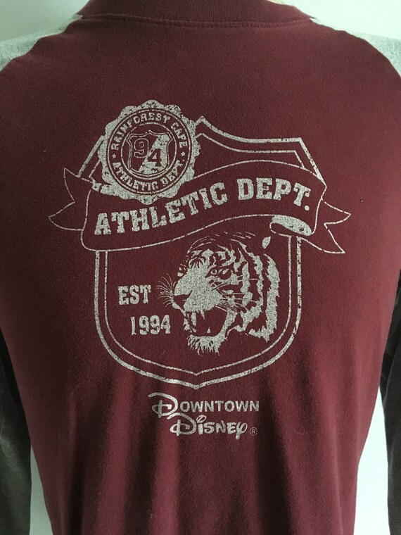 Vintage 90's Disney, Burgundy, T Shirt, Cotton, L… - image 4