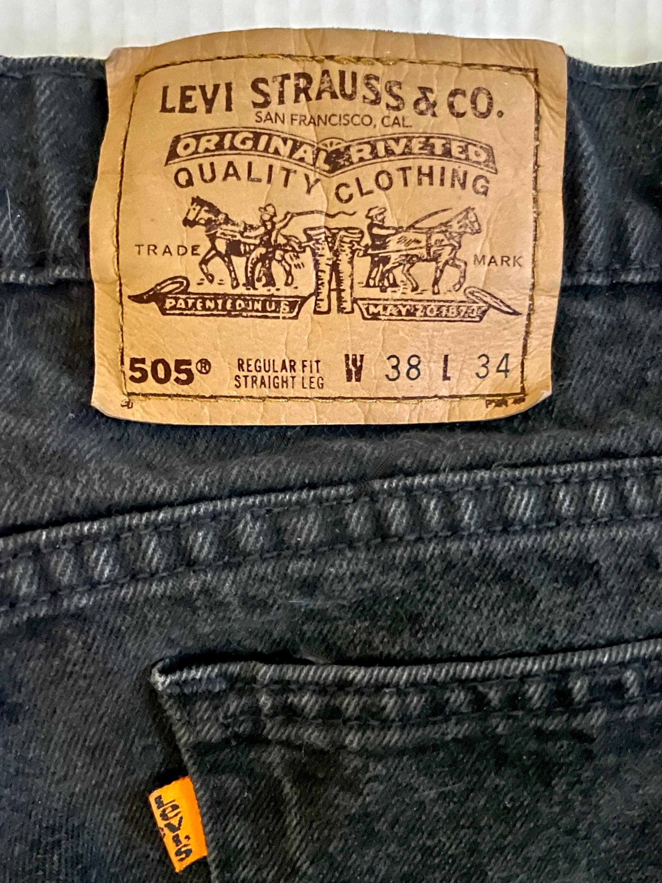 90's Levi's 505 Jeans USA, Straight Leg, Orange Tab, Long (W36) - Etsy