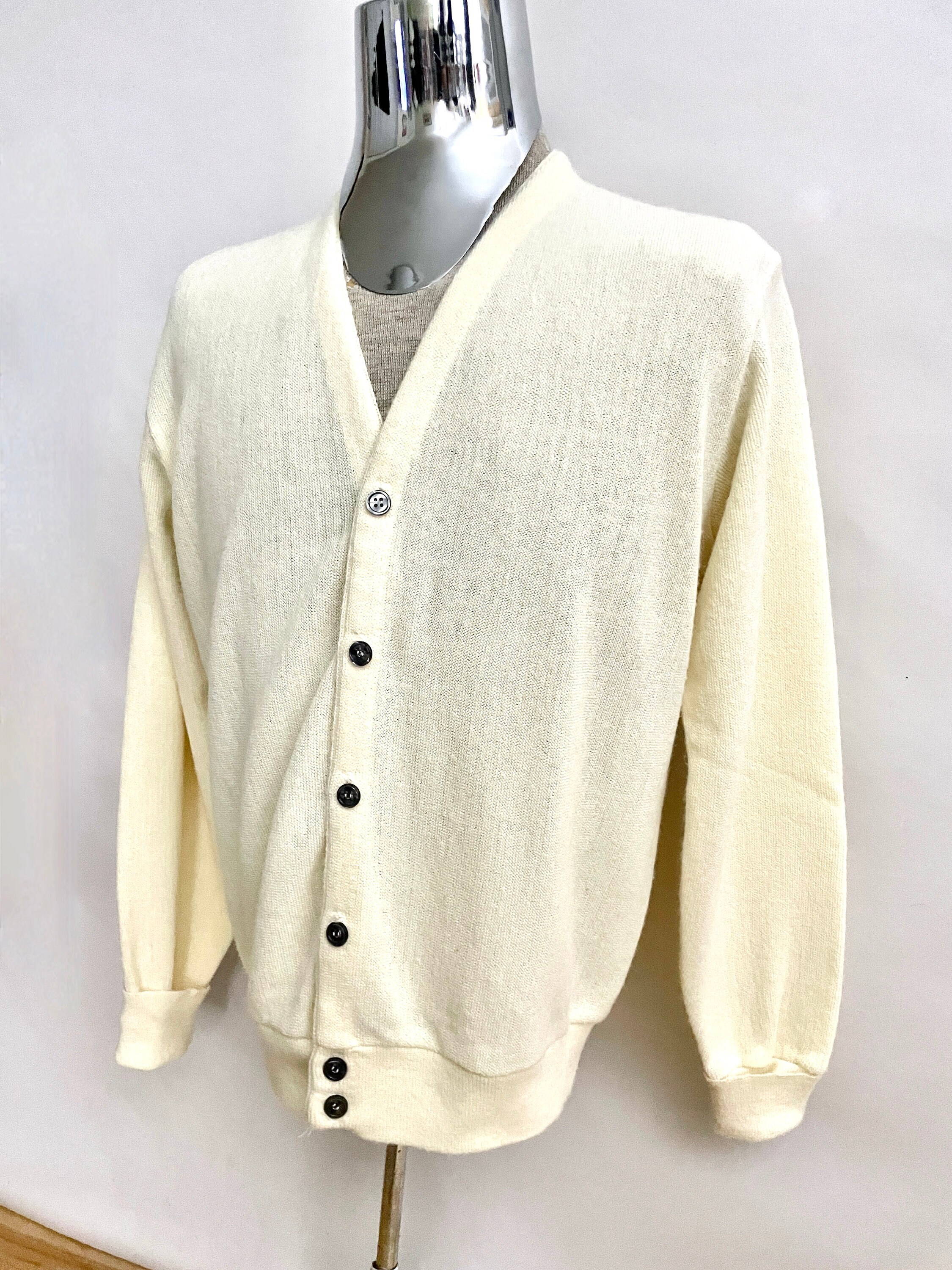 Vintage 80s Pink and Black Striped Cable Knit Cardigan With