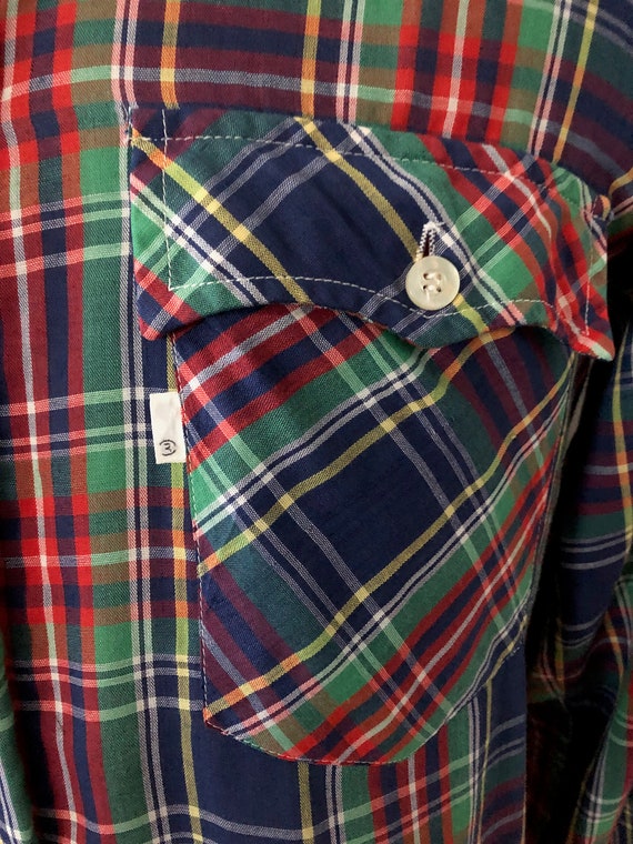 Vintage 70's Levi's, Plaid Shirt, Button Down, Lo… - image 6