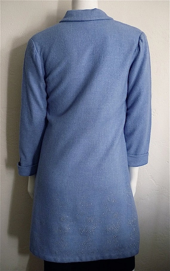 Vintage 60's Blue, Fully Lined, Wool Blend Coat (… - image 5