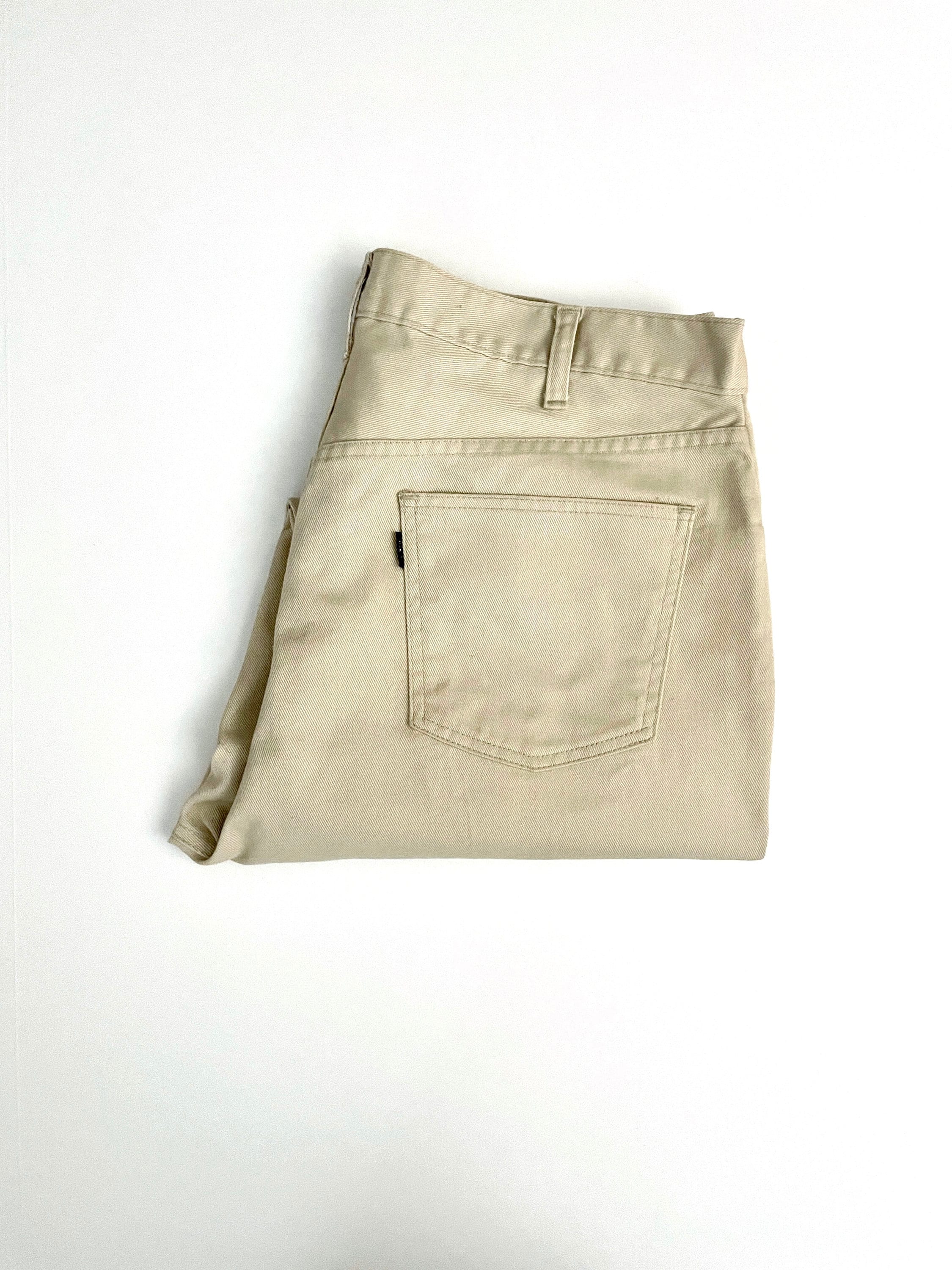 Vintage 70's Levi's Big E, Sta-prest, off White, Relaxed Fit Pants