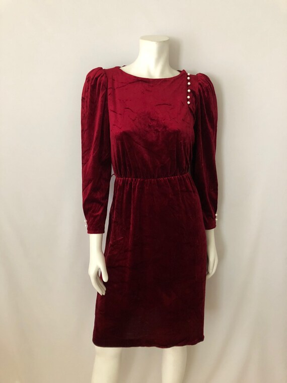 velour burgundy dress