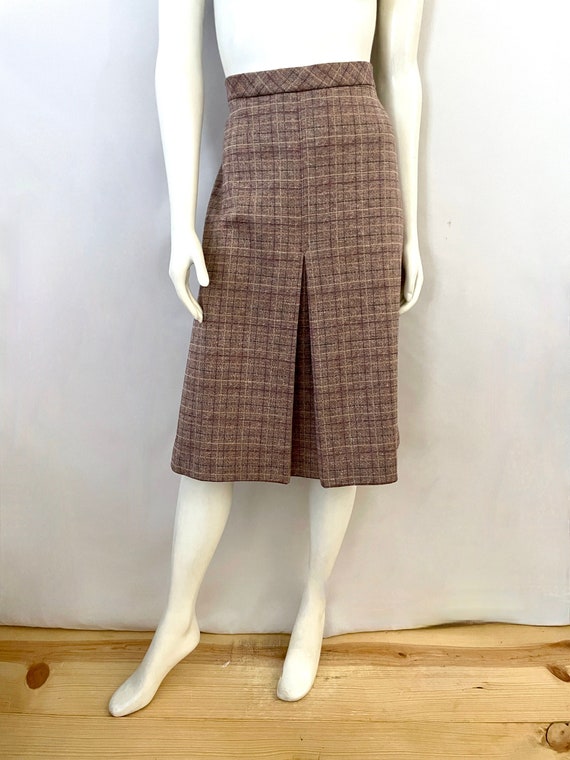 Vintage 70's Jantzen, Purple, Plaid, A Line Skirt… - image 1