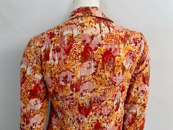 70's Orange, Red, Button Down, Blazer Jacket (Siz… - image 9