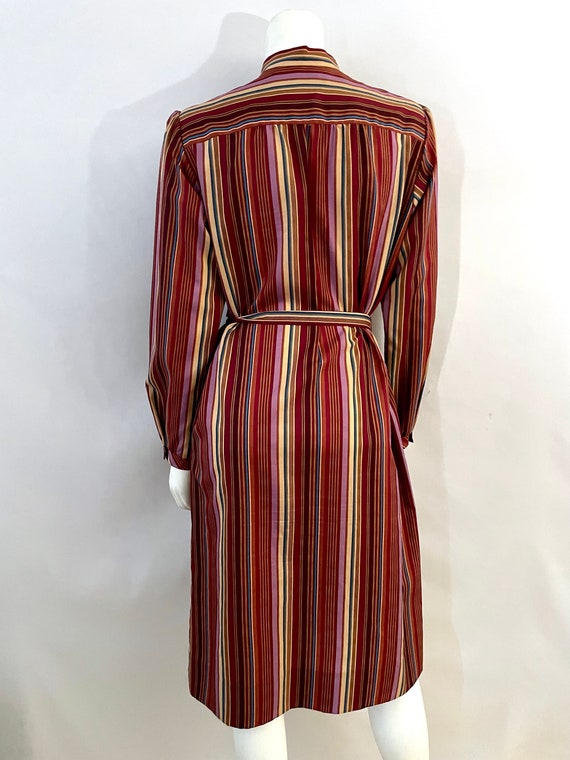 Vintage 70's Anjac, Red, Striped, Long Sleeve, Sh… - image 9