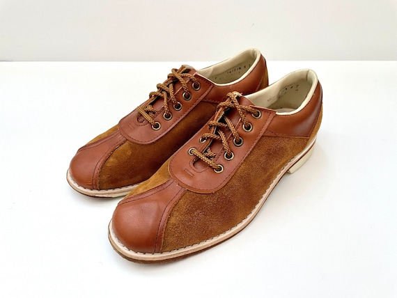 靴 60s Brunswick Bowling Shoe Vintage 60's Brunswick, Burnt Orange, Suede Bowling Shoes